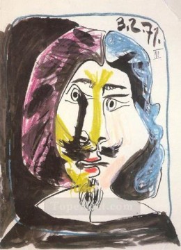 パブロ・ピカソ Painting - 銃士の肖像 1971 パブロ・ピカソ